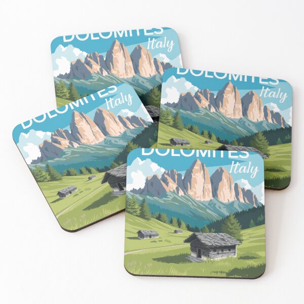 Artikelvorschau, Minimal Dolomiten Reiseplakat – Retro Vintage Italienische Alpenlandschaft entworfen und verkauft von pod24.