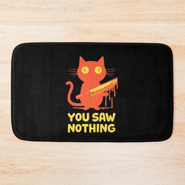 Item preview, Cartoon Black Cat Holding Knife Against Colorful Background – Dark and Playful Design designed and sold by Colorful-Garden.