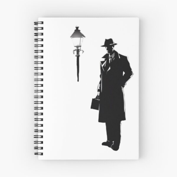 Item preview, Trench-Coated Detective Standing Under a Streetlight" designed and sold by Filmcharlie-Shop.