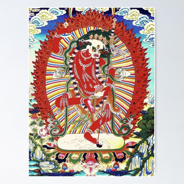 Item preview, Simhamukha Lion Face Dakini Buddhist Thangka designed and sold by Onodera.