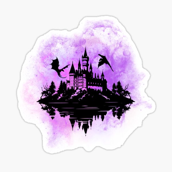 Item preview, Magical Castle with Dragons Fantasy Art - Book Lovers designed and sold by AestHenni17.