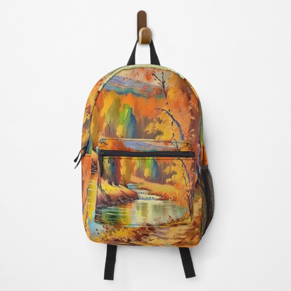 Item preview, Vintage Impressionist Landscape: Forest Rivulet with a Tiny Waterfall in Autumn | Impressionism | Landscape Artwork designed and sold by UnhingedBird.