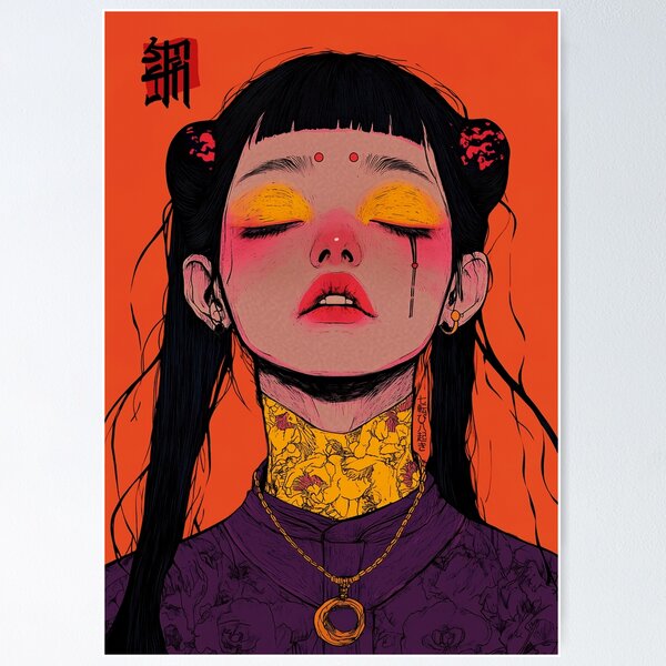 Item preview, Traditional Japanese kawaii Geisha  designed and sold by sadmeow.