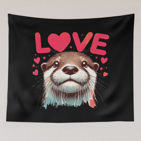 Item preview, Love Otter Happy Valentines Day designed and sold by TomFrontierArt.