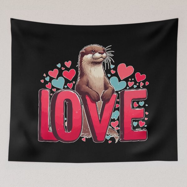 Item preview, Love Cute Otter Happy Valentines Day designed and sold by TomFrontierArt.