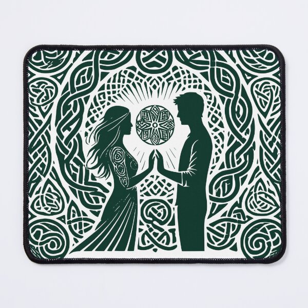 Item preview, Celtic Anam Cara Soulmate Green - Handfasting Love Art designed and sold by Tommy Studio.