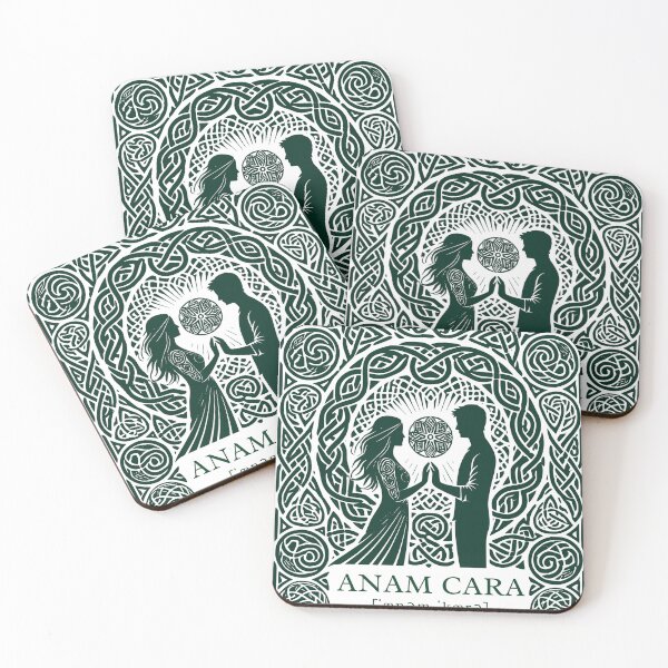 Item preview, Celtic Anam Cara Soulmate Green - Handfasting Love Art designed and sold by Tommy Studio.