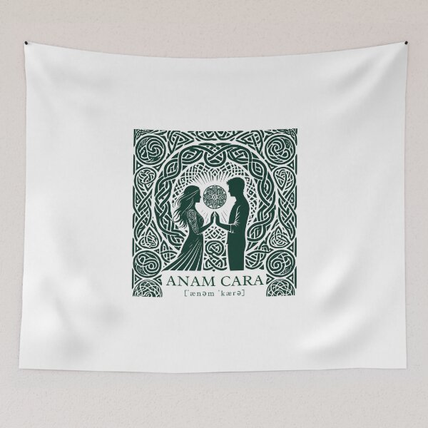 Item preview, Celtic Anam Cara Soulmate Green - Handfasting Love Art designed and sold by Tommy Studio.