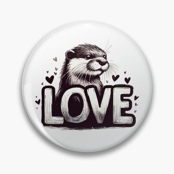 Item preview, Love Otter Happy Valentines Day Monochromatic designed and sold by TomFrontierArt.