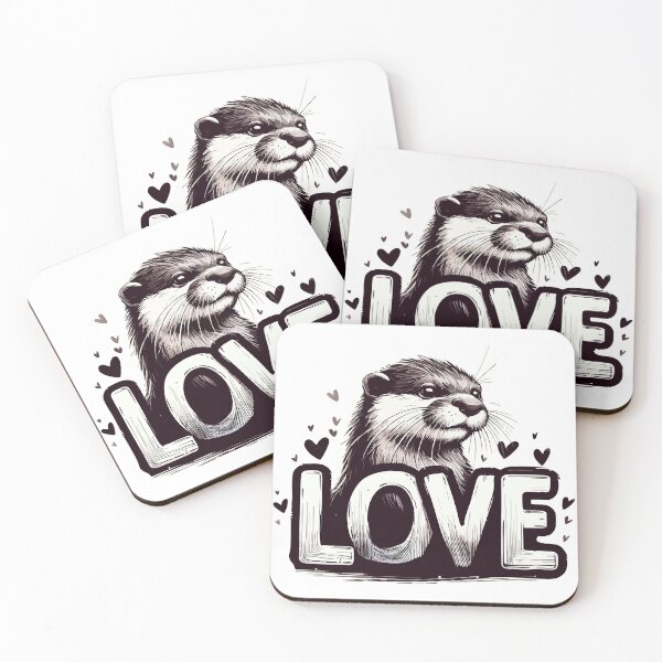 Item preview, Love Otter Happy Valentines Day Monochromatic designed and sold by TomFrontierArt.
