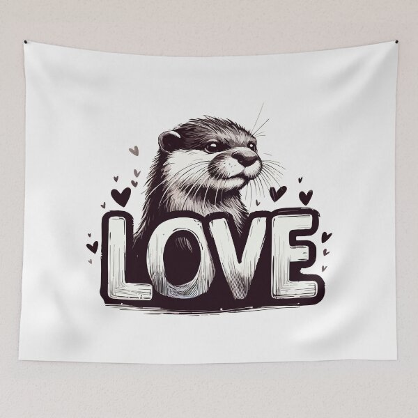 Item preview, Love Otter Happy Valentines Day Monochromatic designed and sold by TomFrontierArt.