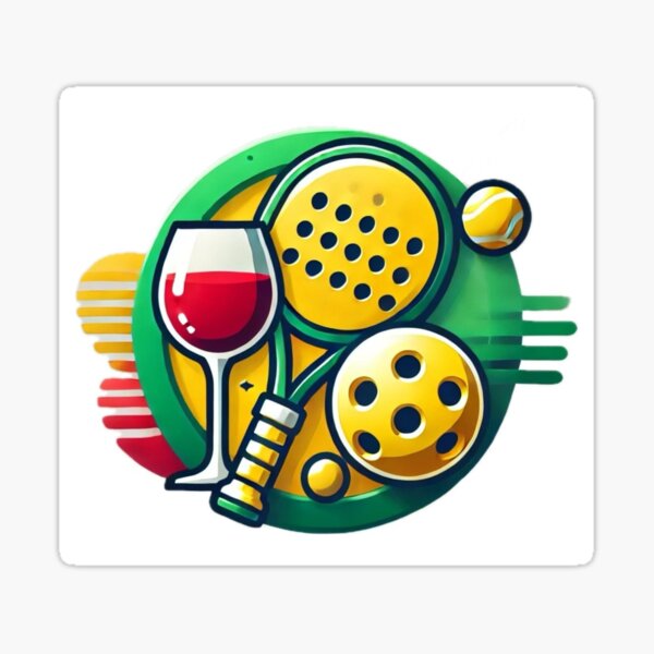 Item preview, Pickleball and wine designed and sold by BackgroundND.