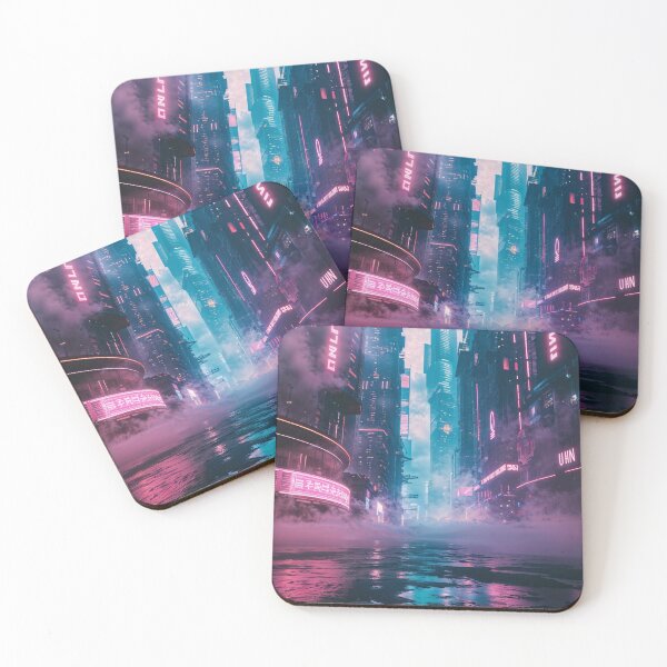 Item preview, Futuristic City Landscape with Neon Lights in Anime Style designed and sold by Landscape-Anime.