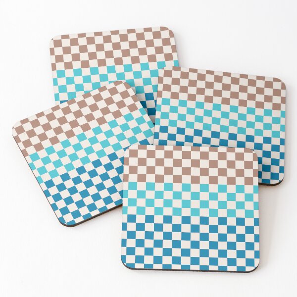 Item preview, Tri Check Mocha Brown and Blue Checkered Pattern designed and sold by kierkegaard.