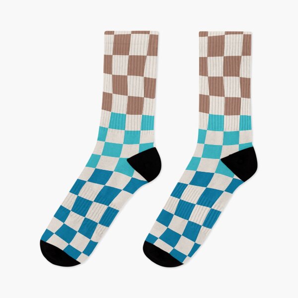 Item preview, Tri Check Mocha Brown and Blue Checkered Pattern designed and sold by kierkegaard.