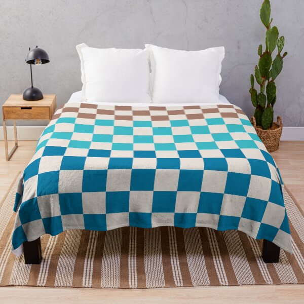Item preview, Tri Check Mocha Brown and Blue Checkered Pattern designed and sold by kierkegaard.