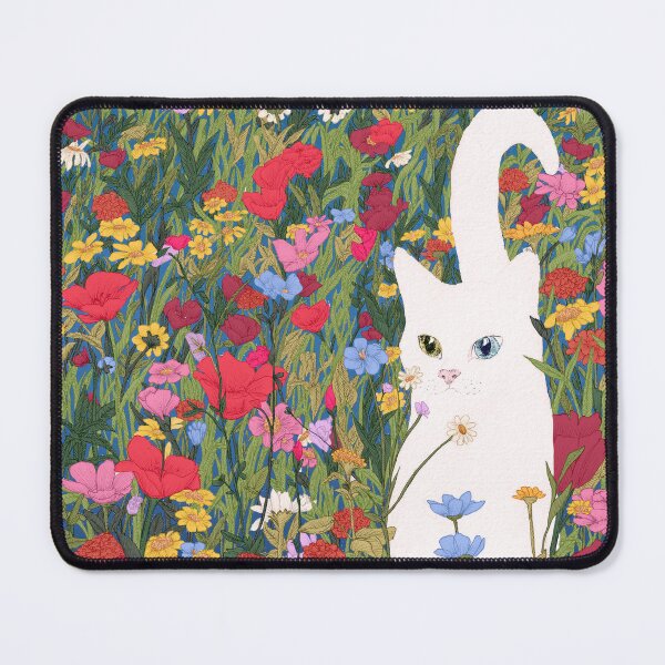 Item preview, White Garden Cat Colour Vesrsion designed and sold by ECMazur Art.