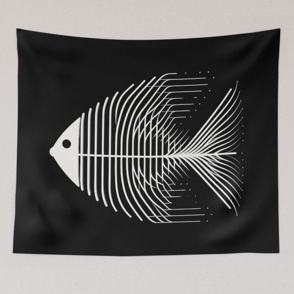 Item preview, High, Classic, Abstract Fishbone, Black Background, Big Pattern designed and sold by GaborSkeleton.