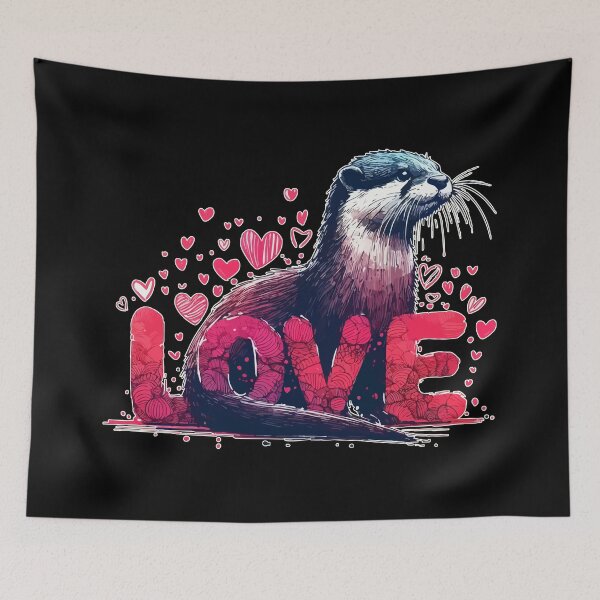 Item preview, Love Otter Sketchy Happy Valentines Day  designed and sold by TomFrontierArt.