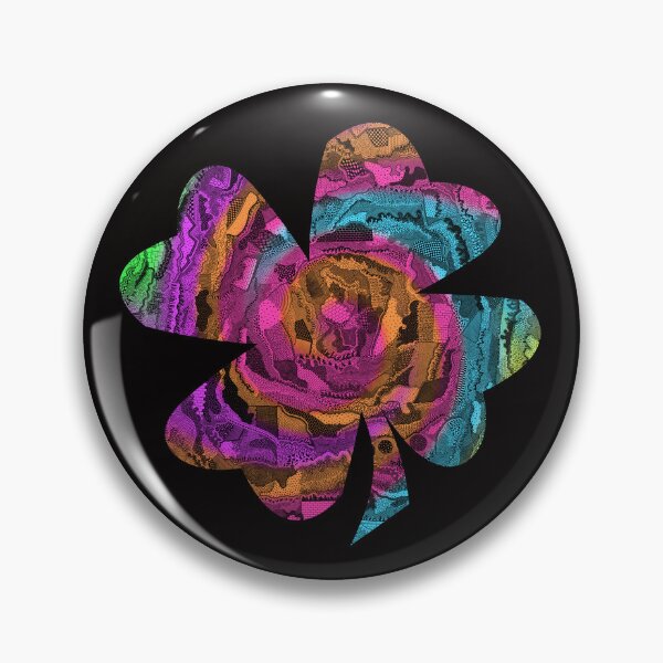 Item preview, Rainbow Tie Dye Zentangle Psychedelic 4 Leaf Clover, Large Sized Single and Repeating Pattern, Choose Your Own Background designed and sold by Nicolette Olivier.