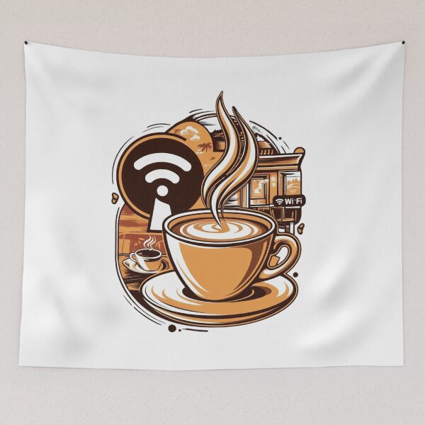 Item preview, Coffee, WiFi, and Chill: Your Ultimate Cafe Vibes Design designed and sold by RvinJo8.