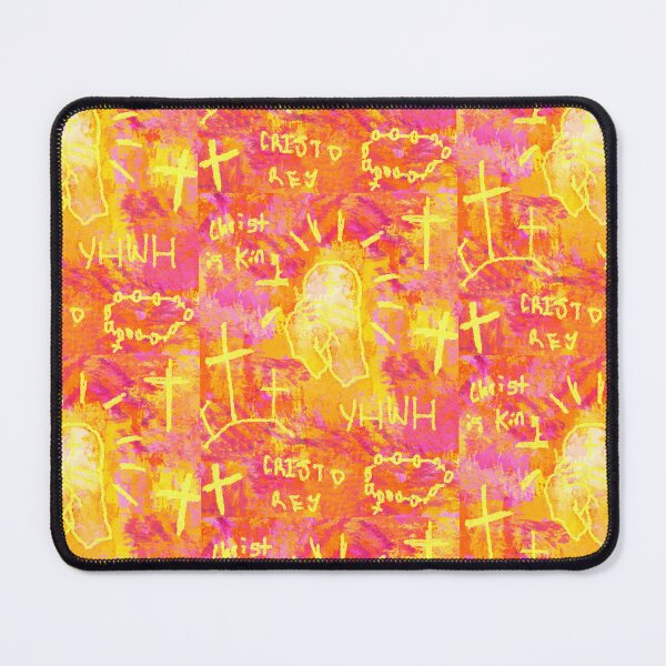 Item preview, Cristo Rey Jesus Christ Print Pink + Yellow designed and sold by gsbgraphics.