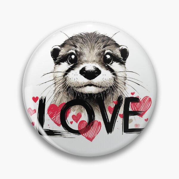 Item preview, Love Cool Otter Sketchy Happy Valentines Day designed and sold by TomFrontierArt.