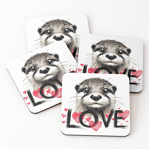 Item preview, Love Cool Otter Sketchy Happy Valentines Day designed and sold by TomFrontierArt.