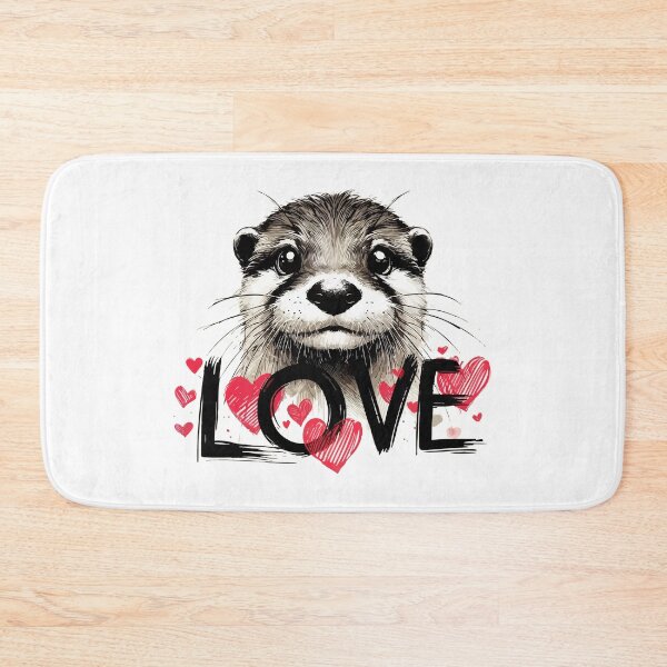 Item preview, Love Cool Otter Sketchy Happy Valentines Day designed and sold by TomFrontierArt.