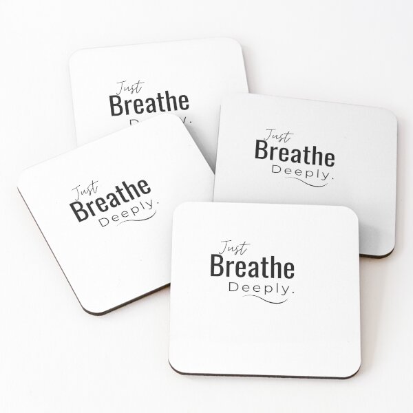 Item preview, Just Breathe Deeply Minimalist Inspirational Typography Quote Art designed and sold by cosmiccircles01.
