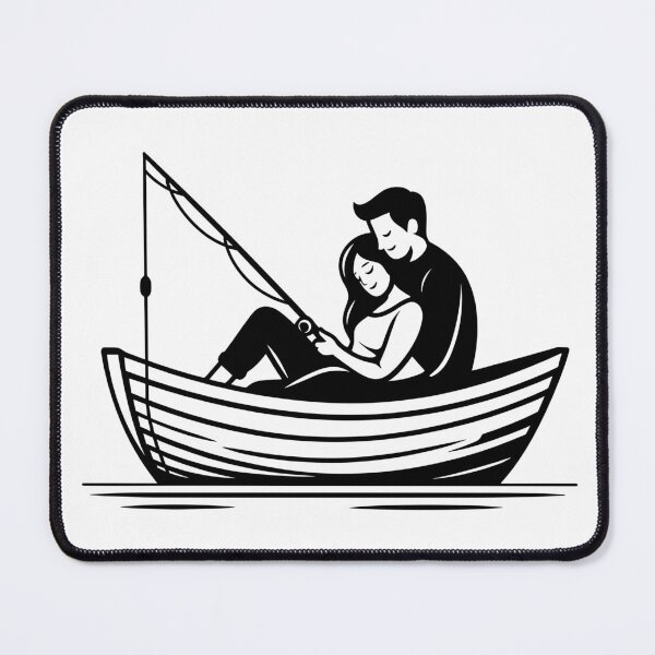 Item preview, Fishing Couple Outdoors Silhouette designed and sold by theartfulaspie.