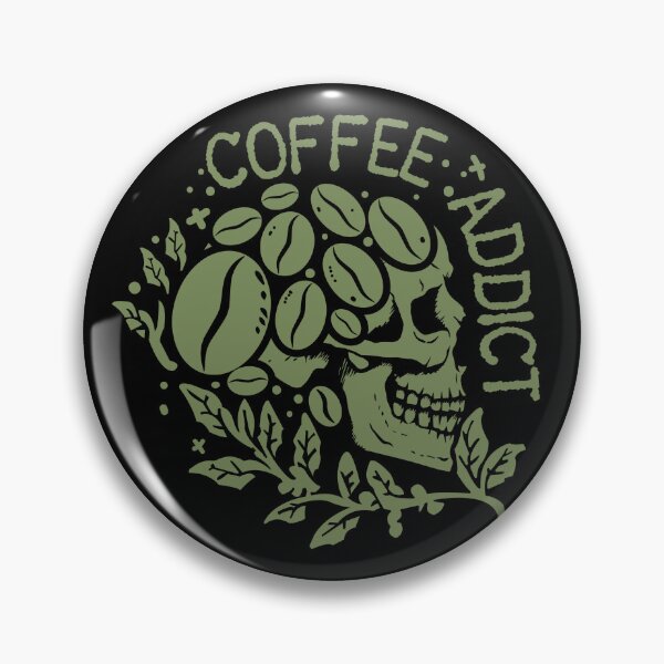 Item preview, Coffee addict skull designed and sold by FatBirdie.