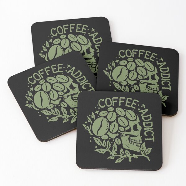 Item preview, Coffee addict skull designed and sold by FatBirdie.
