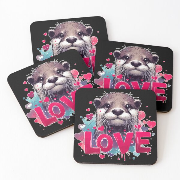Item preview, Love Cool Otter Sketchy Happy Valentines designed and sold by TomFrontierArt.