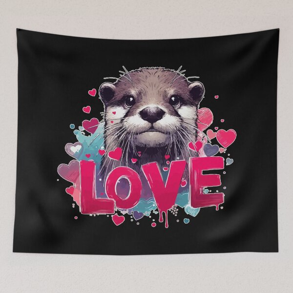 Item preview, Love Cool Otter Sketchy Happy Valentines designed and sold by TomFrontierArt.