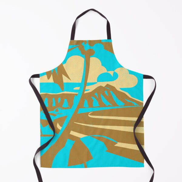 Item preview, Diamond Head, Waikiki, Oahu, Hawaii (Teal/brown/beige) designed and sold by WhackoDesigns.