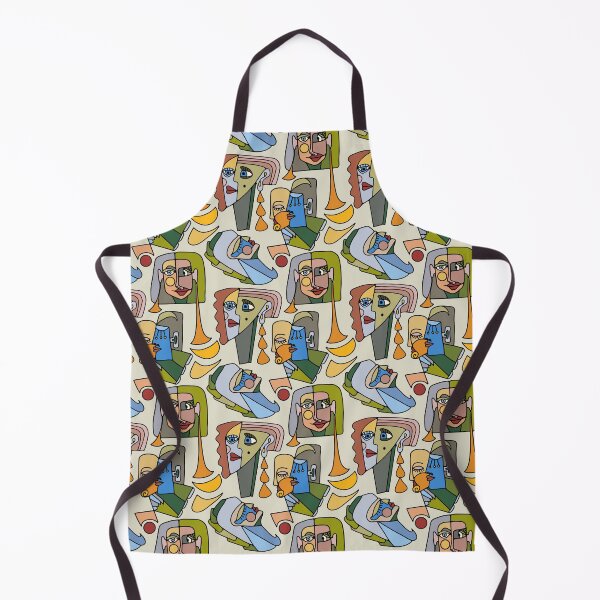 Item preview, Cubist Style Faces In Mid Century Modern Colors designed and sold by Unhinged Heather.