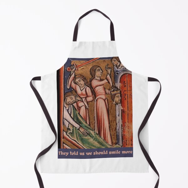 Item preview, 'They told us we should smile more' funny medieval art meme designed and sold by rachenberry.