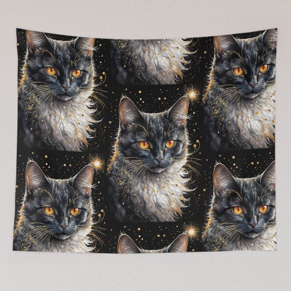 Item preview, Magic in the shadows portrait of a fascinating cat designed and sold by Turko762.