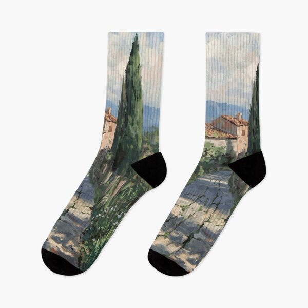 Item preview, French Landscape Painting Pathway with Cypress Trees – Provence, France  designed and sold by CARRAANN.