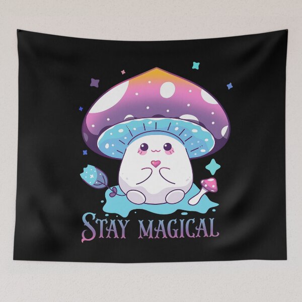 Item preview, Stay magical - cute hand drawn magic mushroom designed and sold by EvergreenWhimsy.