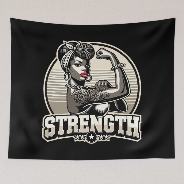 Item preview, Strength strong woman African American retro gift designed and sold by Pineapple-Tree.