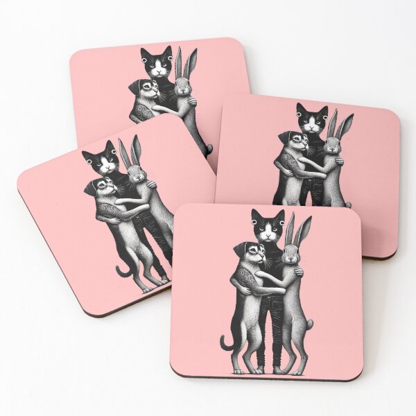 Item preview, Unity Trio: Valentine's Day Cat, Dog, and Rabbit designed and sold by TSQ.