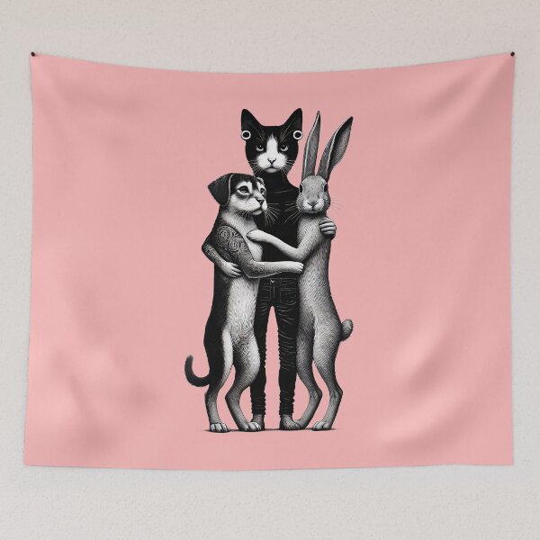Item preview, Unity Trio: Valentine's Day Cat, Dog, and Rabbit designed and sold by TSQ.