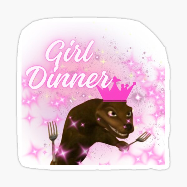 Item preview, Otto Girl Dinner sticker barbie Rapunzel meme-- Otto barbie movie designed and sold by rachenberry.