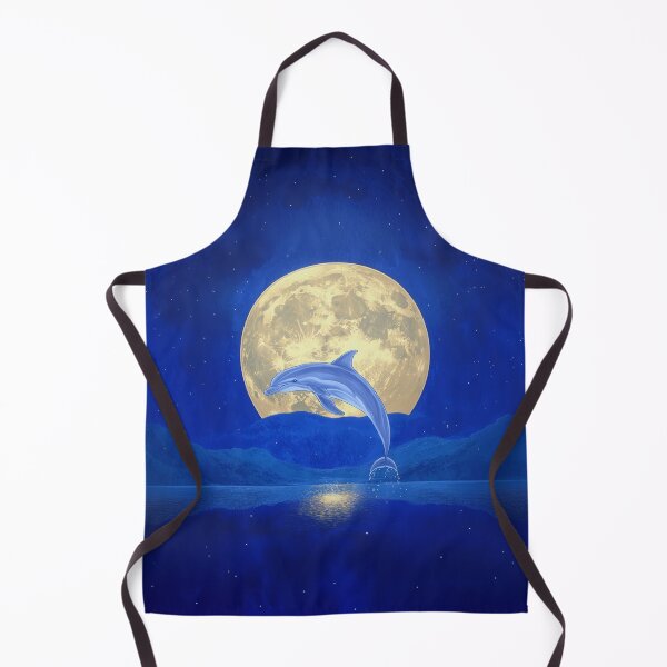 Item preview, Dolphin Jumping Out of the Ocean during Full Moon designed and sold by MagicalOceanArt.