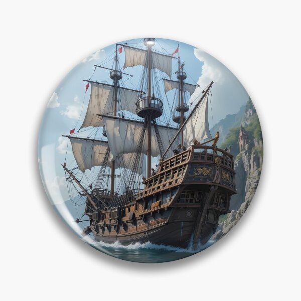 Artikelvorschau, Historische majestätische Piratenschiffe Maritime Kunst Ozean Reise entworfen und verkauft von ART ATTACK ZONE.
