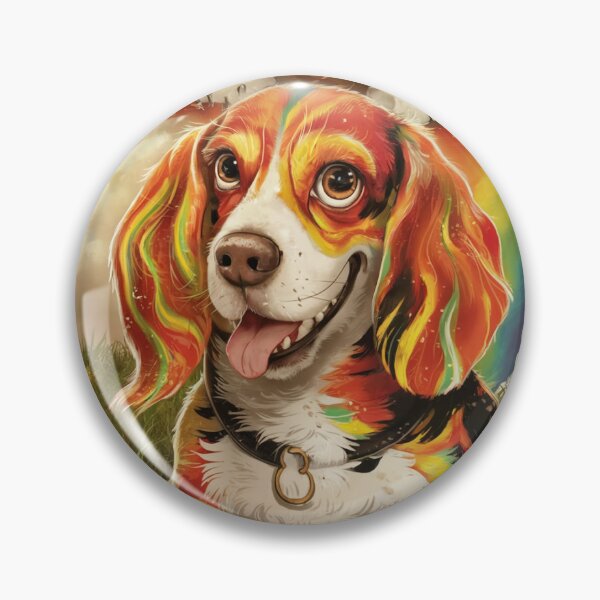 Artikelvorschau, Regenbogen-Beagle-Musterdesign – skurrile und farbenfrohe Haustierkunst entworfen und verkauft von NSB-Design.