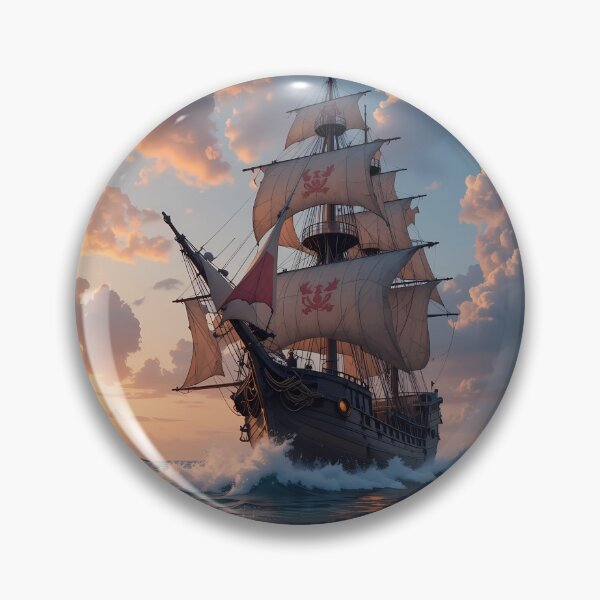 Artikelvorschau, Flagge Majestätische Piratenschiffe Maritime Kunst Ozean Reise entworfen und verkauft von ART ATTACK ZONE.