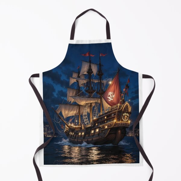 Artikelvorschau, Majestätische Piratenschiffe bei Nacht, maritime Kunst, Ozeanreise entworfen und verkauft von ART ATTACK ZONE.